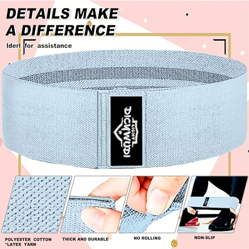 DICYWUDI Fabric Resistance Bands for Working Out, 6Pack Non-Slip Exercise Bands for Women and Men, Fabric Booty Bands for ...