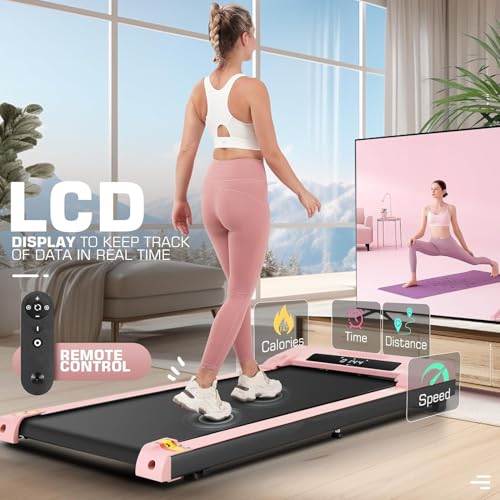 Walking Pad Under Desk, Funmily 2.5hp Small Treadmill for Home/Office, 2025 Upgrade 3-in-1 Mini Treadmill with App, Remote...