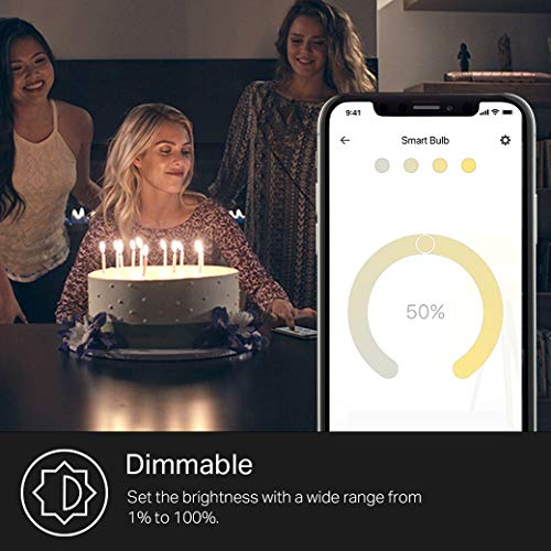 Kasa Smart Light Bulbs that works with Alexa and Google Home, Dimmable Smart LED Bulb, A19, 9W, 800Lumens, Soft White(2700...
