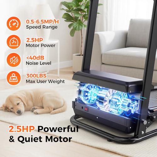 Lastforever Walking Treadmills with Extended Handrails, 2.5HP Quiet Motor, Heart Rate Monitor, 310 lbs Capacity, Treadmill...