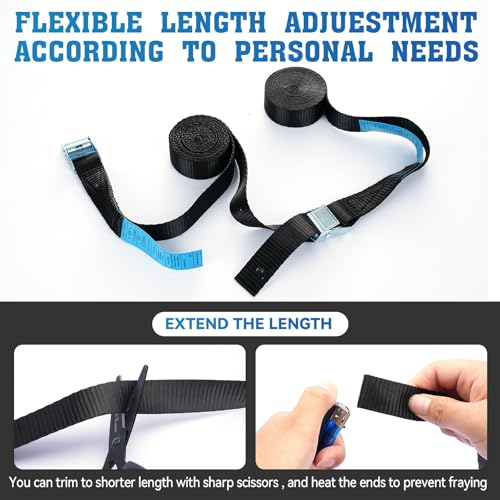 Lashing Straps,1" x 10Ft Adjustable Cam Buckle Tie Down Cinch Strap for Packing Black 4 Pack,Packing Straps Heavy-Duty for...