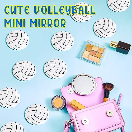 Taiyin 18 Pcs Volleyball Gifts for Team Bulk Valentines Volleyball Compact Mirror Round Sport Makeup Pocket Mirror 2.76 In...
