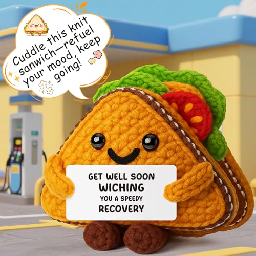 Get Well Soon Gifts for Mom Women, Funny Sandwich Crochet Gift, Handmade Recovery Encouragement Present for Mother Stepmom...