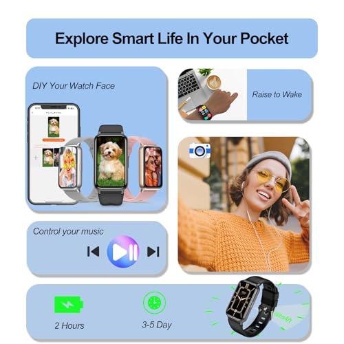 Fitness Tracker (Answer/Make Calls), Smart Watch for Women Men, with 1.47″ AMOLED Always-On Display, 24/7 Heart Rate, Slee...