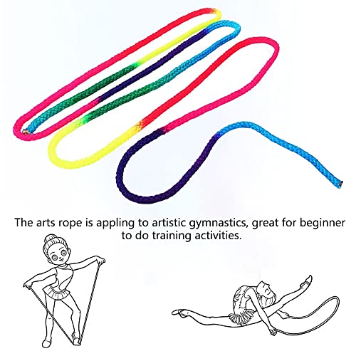 Watris Veiyi Rhythmic Gymnastics Rope - 2.8m/110in Rainbow Rhythmic Arts Training Jumps Rope