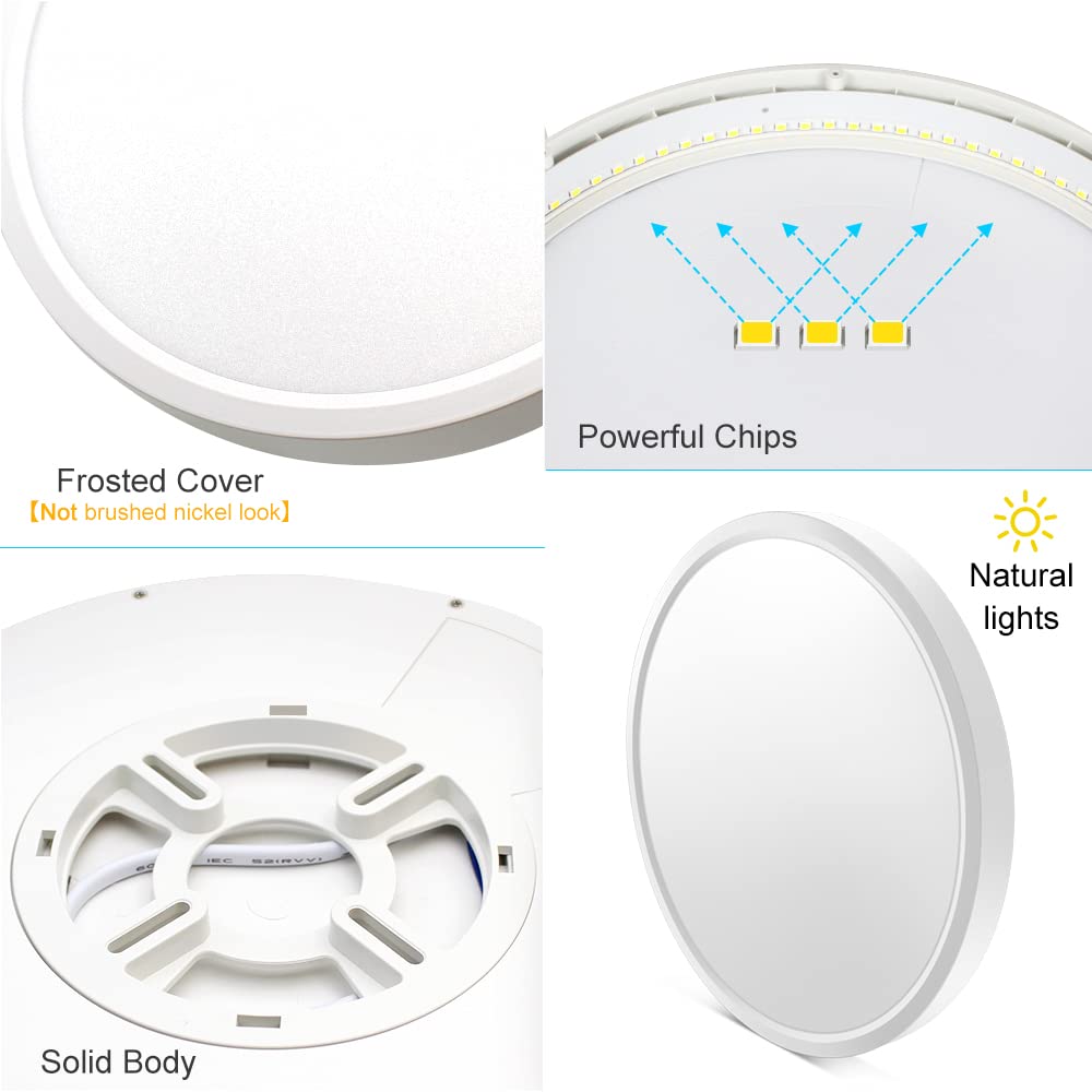 Lightingwill Led Flush Mount Ceiling Light, 18W, 8.9 Inch, Daylight White, Modern Round Design, 1800Lm For Kitchens & Bedrooms