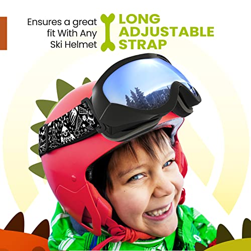 OutdoorMaster Kids Ski Goggles - Helmet Compatible Snow Goggles for Boys & Girls with 100% UV Protection