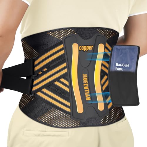 JIUFENTIAN Copper Back Brace for Lower Back Pain with Composite Support Technology for Herniated Disc, Sciatica & Recovery...