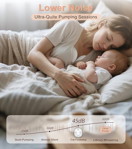 BLESSOURCE Security Heated Wearable Breast Pump, Hands Free Pump Breast with Innovative HeatFlow Tech, 3 Modes & 9 Suction...