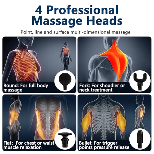 UFFAE Massage Gun with Upgraded Extension Handle, Back Massager for Pain Relief Deep Tissue, Muscles/Neck/Shoulders/Waist/...