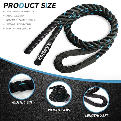 5lb Weighted Jump Rope for Men and Women, Adult Heavy Skipping Rope, Heavy Jump Ropes for Home Workout, Weight Loss, Shapi...