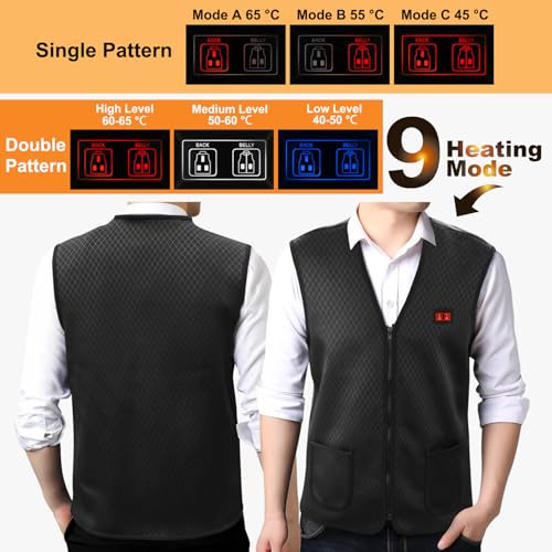 TZLLMFU Heated Vest for Men Women - Heating Vest with Battery, Dual-Control Heated Clothing for Cycling Hunting Hiking