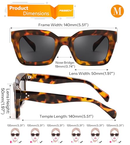 FEISEDY Classic Women Sunglasses Fashion Thick Square Sun Glasses Chunky Frame UV400 B2471