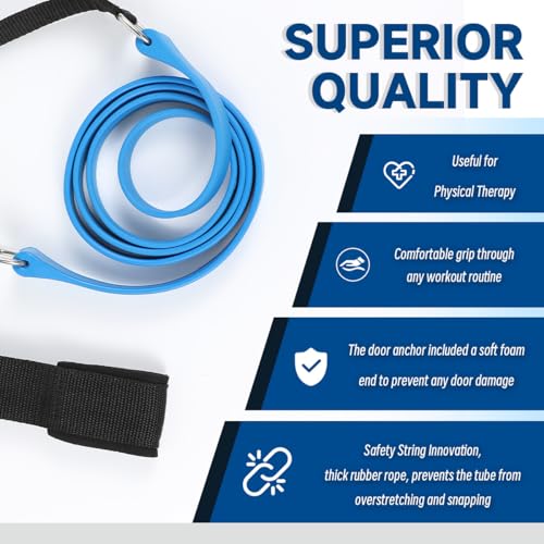 Exercise Bands with Handles, Resistance Bands with Handles, Ideal for Physical Therapy, Strength Training, Muscle Toning -...