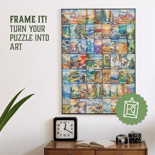 Trekking The National Parks Puzzles for Adults 1000 Pieces - Jigsaw Puzzle with No False Fits - Includes Custom Artwork fo...