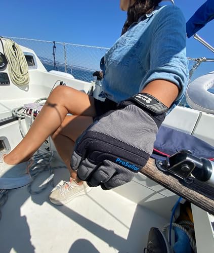 Marine Gear Sailing Gloves - 3-Finger Dexterity with Better Grip, Neoprene and Padded Knuckles, Reinforced Pressure Points