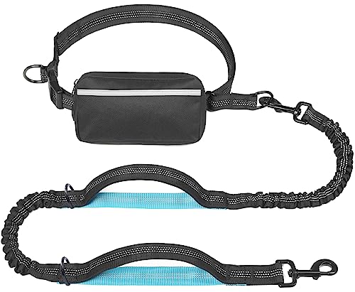 iYoShop Hands Free Dog Leash with Zipper Pouch, Dual Padded Handles and Durable Bungee for Walking, Jogging and Running Yo...
