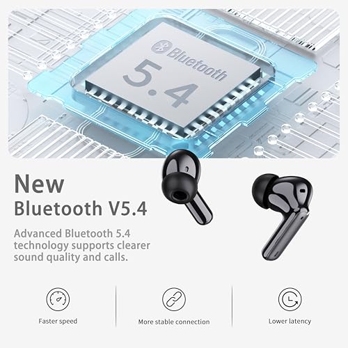 Wireless Earbuds, Bluetooth 5.4 Headphones in Ear with 4 ENC Noise Cancelling Mic, New Wireless Earphones HiFi Stereo Deep...