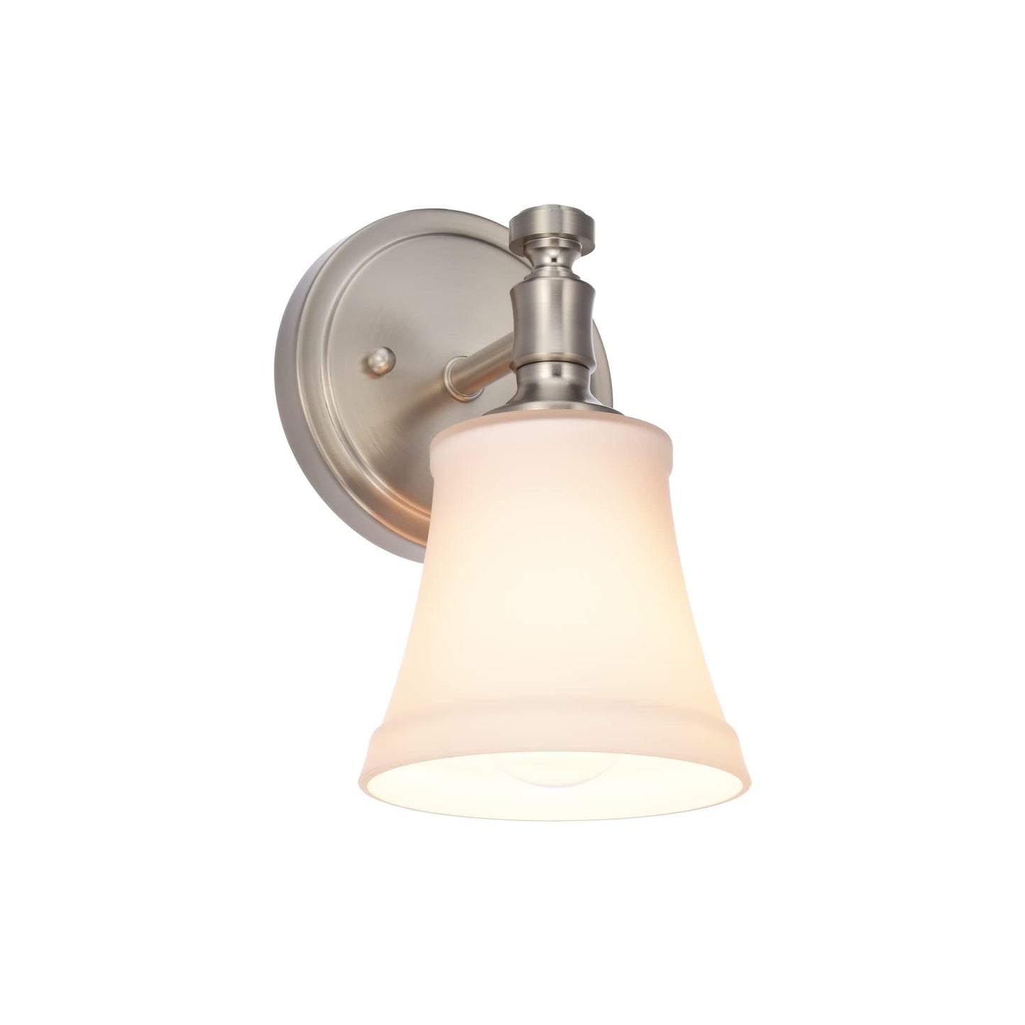 Hanaloa Wall Sconces, Traditional Brushed Nickel 1 Light Sconce, Wall Light with Opal Glass Shade for Bedroom Bathroom Living Ro