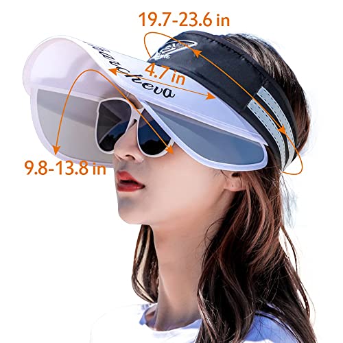 Peicees Sun Visor Hat with Wide Brim for Women Sun Protection Cap for Golf Tennis Beach Running Hiking Fishing Gardening