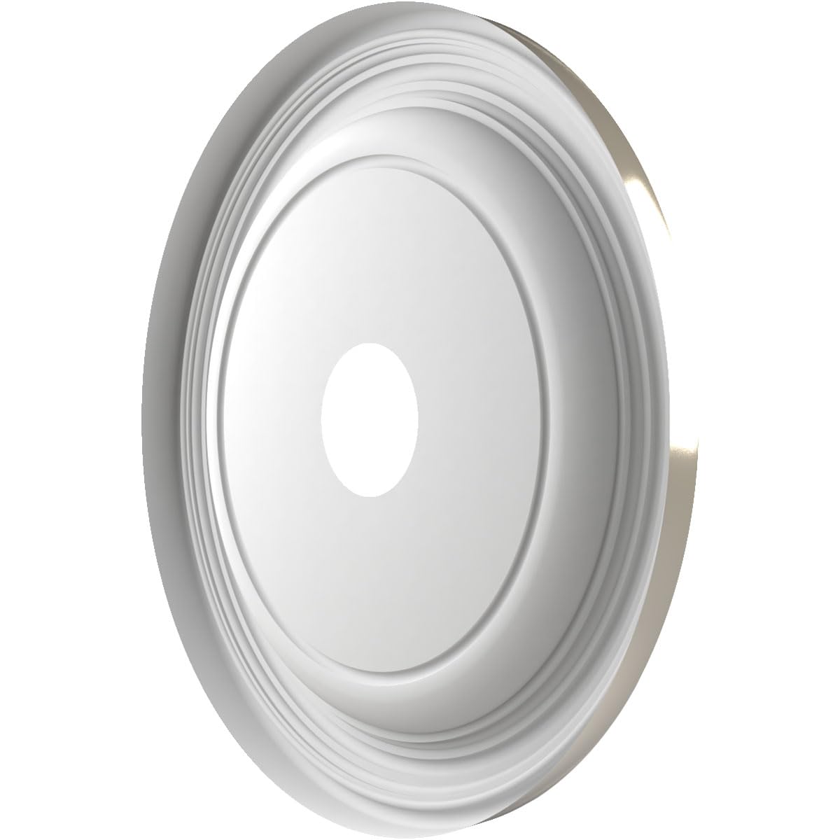 19Od X 3 1/2Id X 1 1/2P Traditional Thermoformed Pvc Ceiling Medallion (Fits Canopies Up To 11 1/2), Bright Coat Chrome