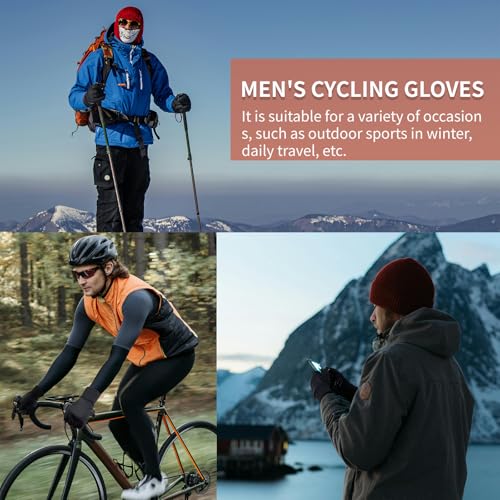 HOPSOOKEN Winter Gloves for Men Women Touch Screen Waterproof Fleece Warm Windproof Thermal Gloves for Running Cycling Dri...