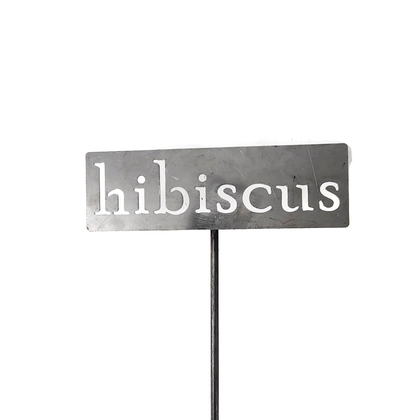 Classic Metal Garden Markers 19 Inches Tall (hibiscus, Raw, Unfinished Steel (will rust with time))