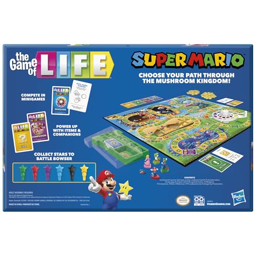 Hasbro Gaming The Game of Life: Super Mario Edition Board Game for Kids Ages 8 and Up, Play Minigames, Collect Stars, Batt...