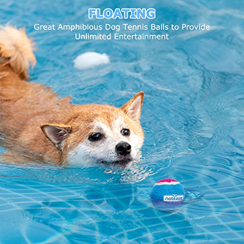Nobleza Tennis Balls for Dogs 12 Pack, 2.5in Durable Bouncy Floatable Squeaky Tennis Balls for Dogs for Fetch & Exercise, ...