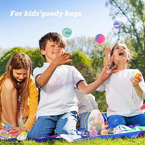 Ohanniewa Bouncy Balls for Kids 20 Pieces 5 Styles 32mm Assorted Bouncy Balls with Storage Bag for Birthday Party Favors