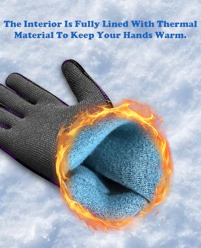 XUKER Neoprene Water Gloves, Winter Fleece-Lined 3mm Five Finger Warm Wetsuit Winter Gloves for Scuba Diving Snorkeling Su...