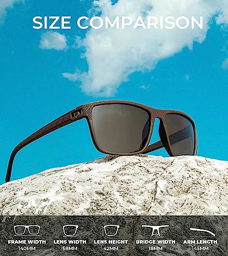 KALIYADI Mens Sun-Glasses Polarized Sunglasses-Men: Classic Sunglasses with Ultraviolet Protection for Driving Fishing Golf