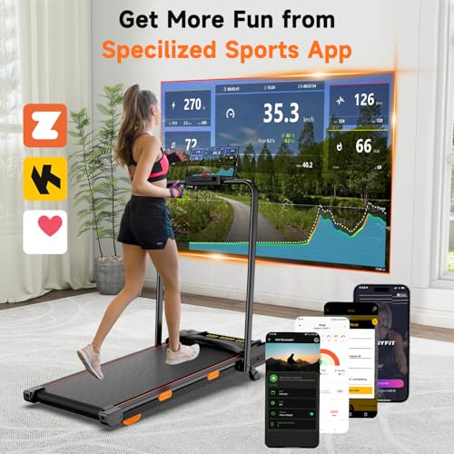 Fasion Trek Run Incline Walking Pad Treadmill for Home Small,2.5 HP Quiet Under Desk Treadmill with 300lbs Capacity,