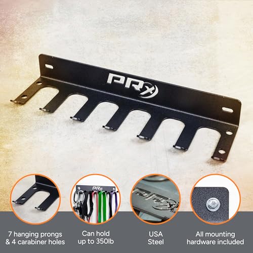 PRx Performance Wall-Mounted Gym Rack Organizer – Heavy-Duty Fitness Equipment Storage for Resistance Bands, Jump Ropes & ...