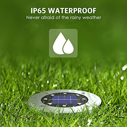 OULONGER Solar Lights Outdoor Waterproof,12Pack Durable Solar Ground Lights for Landscape Lighting, Decorative Disk Lights...