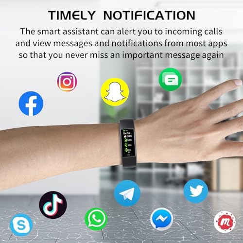 TOSMAFIT Fitness Tracker with 24/7 Heart Rate Blood Oxygen Sleep Monitor, Activity Tracker with 1.1" AMOLED Touch Color Sc...