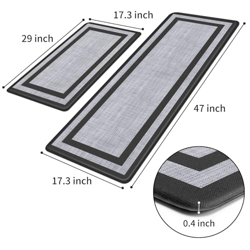 Mattitude Kitchen Mats Set of 2，Cushioned Anti-Fatigue Non-Skid Rug Sets Ergonomic Comfort Standing Mat for Kitchen, Floo...