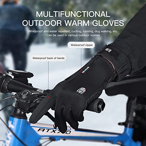TEMEI Winter Thermal Gloves for Men and Women, Waterproof Windproof and Non-Slip Gloves, Warm Touch Screen Gloves for Outd...