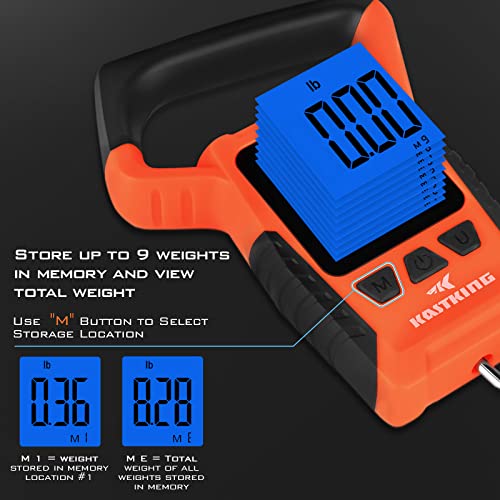 KastKing Fish Scale, WideView Floating Waterproof Digital Scale, 2.5” Large LCD Display, 110lb Capacity, Multi-Mode Pound/...