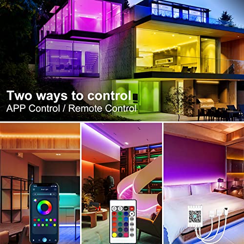 DAYBETTER LED Strip Lights 200 ft (2 Rolls of 100 ft), Smart App Control Lighting Bedroom Rome Decor with Remote, RGB Musi...