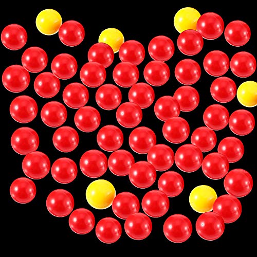 Gejoy 63 Pieces Game Replacement Marbles 3 Set Game Replacement Balls Compatible with Hungry Hippos, 57 Red and 6 Yellow B...