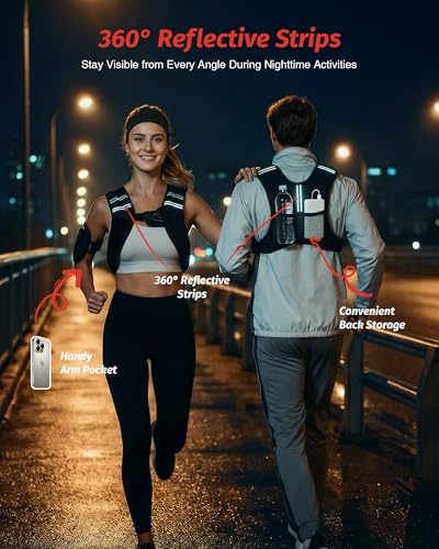 ZELUS Weighted Vest, 6lb/8lb/12lb/16lb/20lb/25lb/30lb Weight Vest with Reflective Stripe for Workout, Strength Training, R...