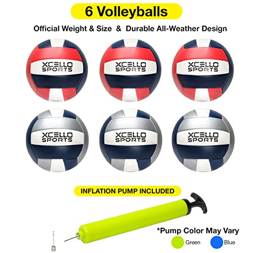 Xcello Sports Volleyball with Pump Navy/Silver, Navy/Red (Pack of 12)