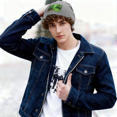 Green Nature Print Lightweight Waffle Pullover Hat Men Women Winter Headwear Outdoor Camping Travel