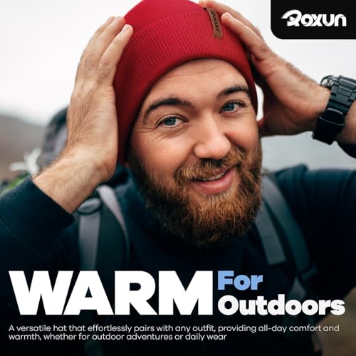 ROXUN Beanie for Men/Women Winter Hat Knit Cuffed Soft Warm Unisex Skull Stocking Cap