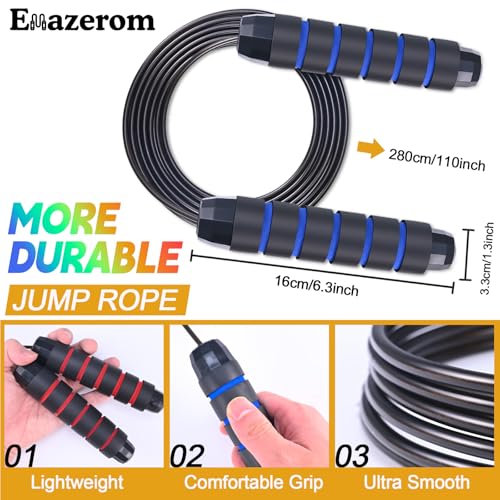 Emazerom Jump Rope for Women Men Kids, Adjustable Skipping Rope with Ball Bearings, Professional Jumping Rope with Foam Ha...