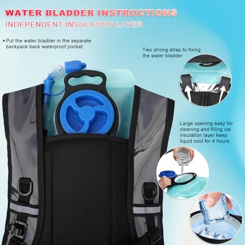 CTSAYCTL Hydration Backpack,Water Backpack with 2L Water Bladder,Festival Essential-Rave Hydration Pack,Lightweight Insula...