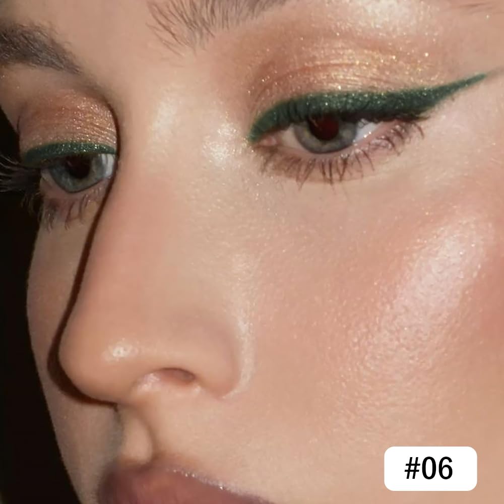Kaely Gel Eyeliner Pencil for Women, Pearl Green Eye Liner Waterproof Smudge Proof with Sharpener, Waterline Eye Makeup Liners,