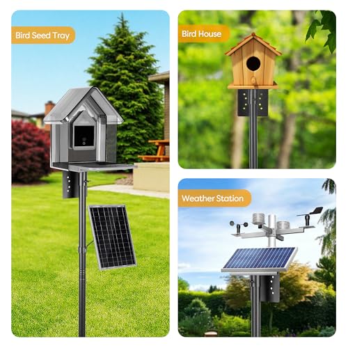 Vakiav Bird House Pole Kit, Heavy-Duty Adjustable Pole for Outdoors with 5 Prongs Base,Metal Universal Support Pole for Bi...