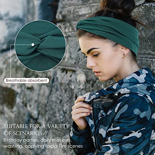 Panleding 12 Pcs Stretchy Headbands for Women, Absorbed Sport Headband Soft Twist Knotted Headbands for Daily Life Yoga Wo...